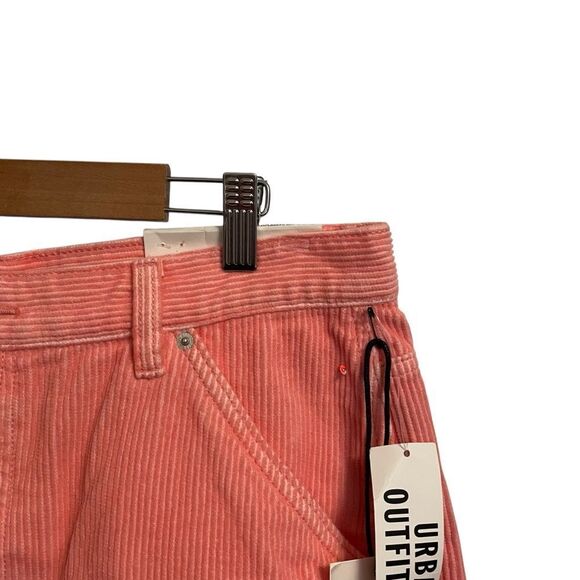 BDG Urban Outfitters Pink Cut Off Carpenter Corduroy Shorts Size‎ 31 NWT - Picture 2 of 6